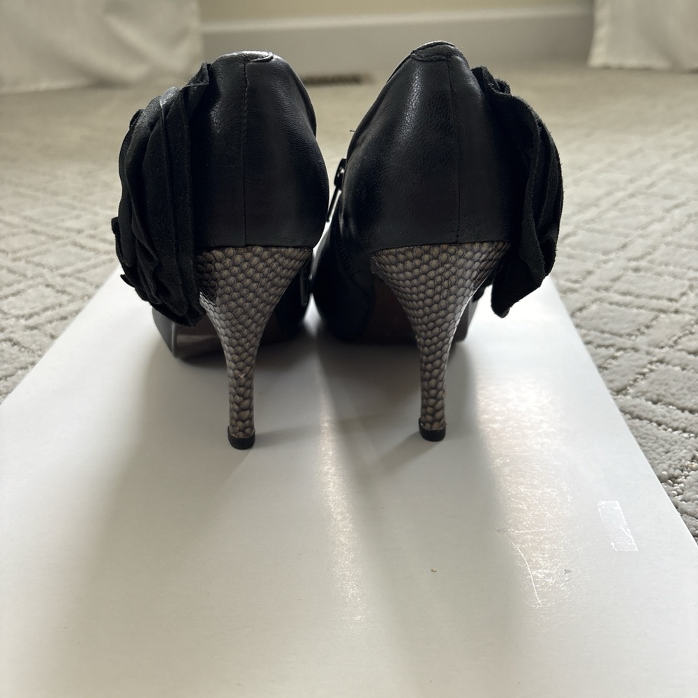 Elegant Black Heeled Ankle Boots - Picture 2 of 5